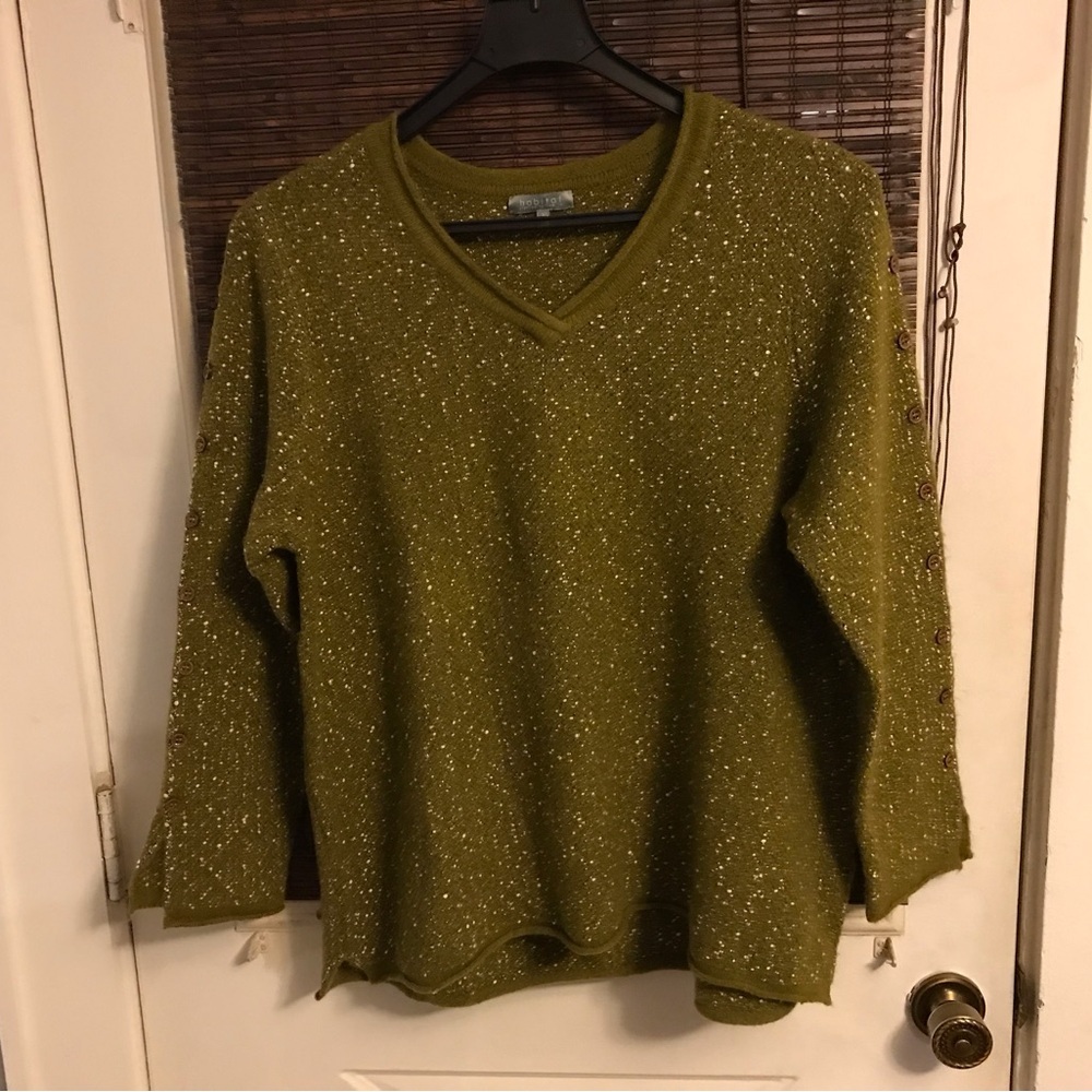 Habitat Clothes to Live In Sweater Women L  Button Sleeve Oversized Tunic